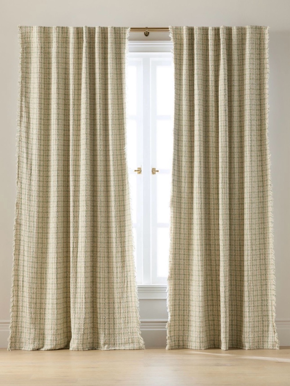 Anthropologie Verity Tweed Cotton Blackout Curtains 1 Set = 2 Panels 108”x50”